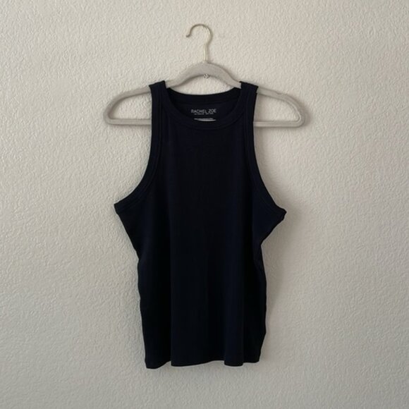 Rachel Zoe Ribbed Tank Top Scoop Black - Picture 1 of 12